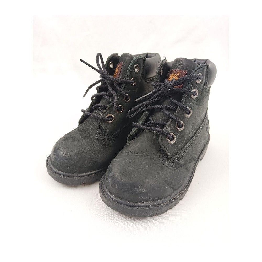 Kids Black Timberland Lace Up Ankle Boots Size 8